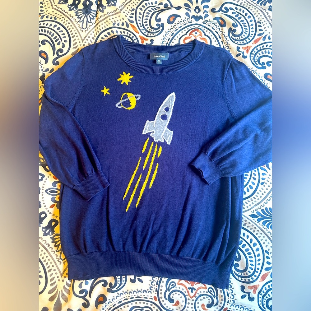 ModCloth Navy Blue Rocket Sweater